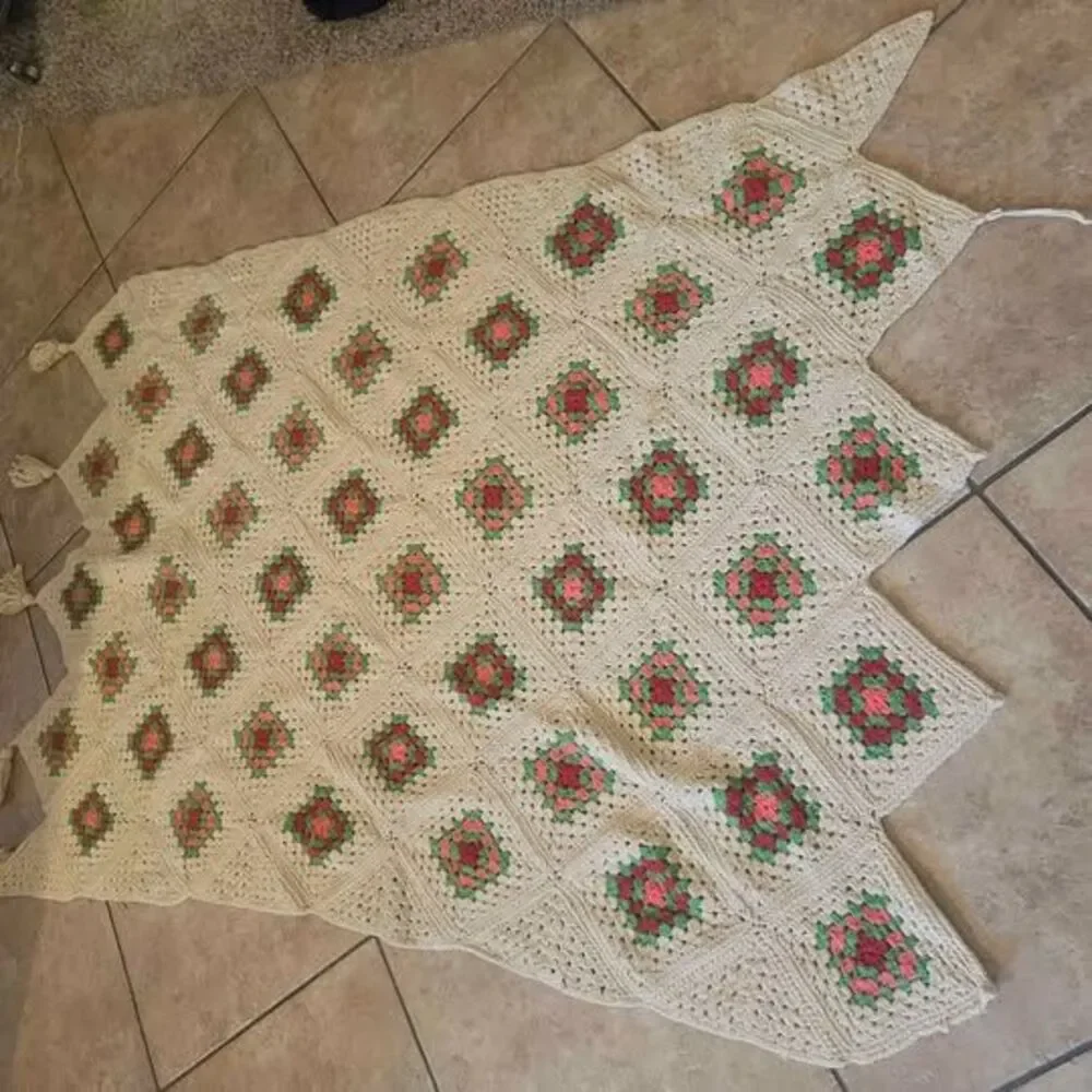 Handmade Crochet Granny Square Blanket Afghan 51